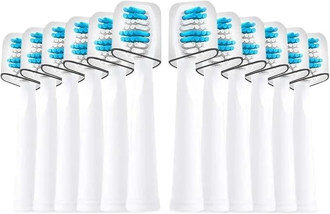 Replacement Toothbrush HeadsCompatible with Seago Electric SG507 and Compatible with Fairywill FW507(White 12 Pieces)