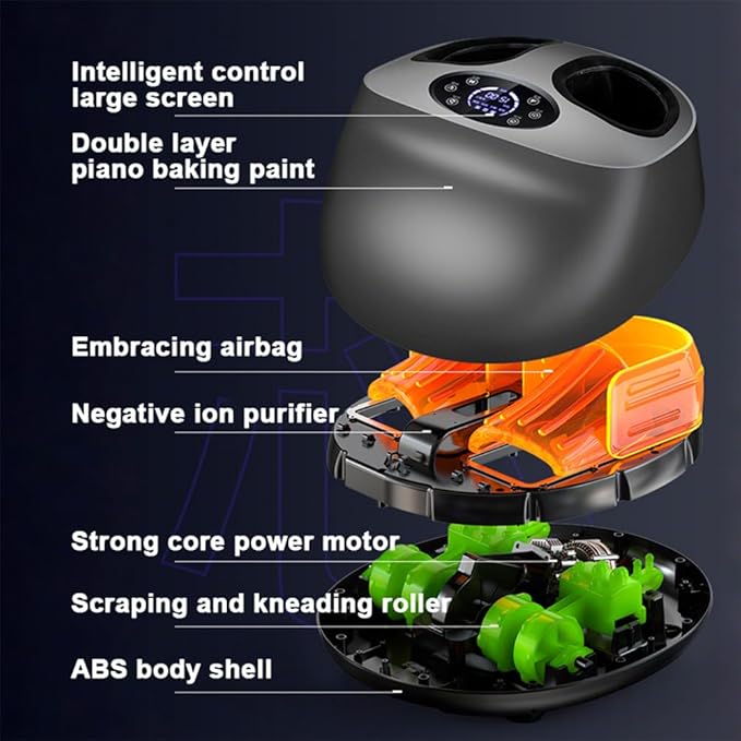 Foot Massager with Heat Shiatsu Kneading &amp Air Compression Full-Wrap Foot Massage Machine with Adjustable Modes Home Relaxation Gift for Family and Friends