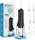 Water Flosser for Teeth CordlessElectric Dental Flosserwith 5 Professional Nozzles and 4 ModesIntelligent Memory300ml Water Tank1600 Pulses/minfor Orthodontics Home UseBlack/White (Black)