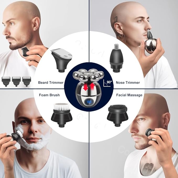 Head Shavers for Bald Men Shaver For Men Electric Shaver Bald Head Shaver 5 In 1 Hair Clipper For Bald Man Beard Trimmer Shaving Machine Bald Head Razor 7