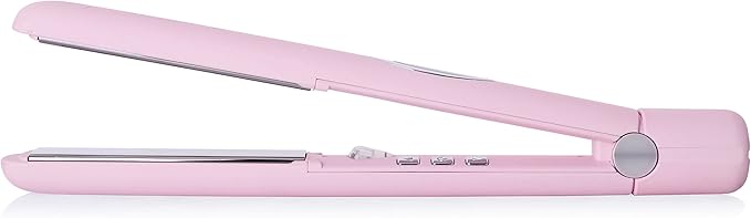 Sleek'e Professional Titanium Hair Straightener/Flat Iron for All Hair Types - 1-Inch Floating Plates with Negative Ion Booster for Shinier Hair (Pink)