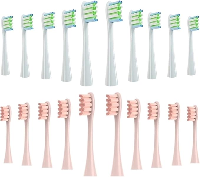 Replacement Brush Head for Oclean Electric Toothbrush Soft Bristle X/X PRO/ Z1 Brushes Replaceable fit for O-Clean Sonic(10 White 10 Pink)