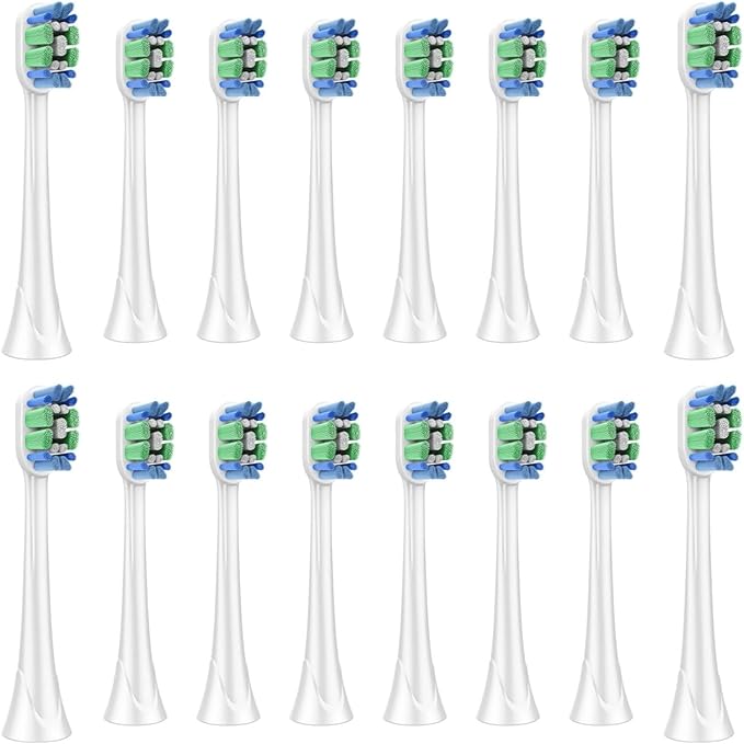 Compatible for Care Toothbrush Brush Head HX3/HX6/HX9 Series HX3210/3211/6150/6500/6510/6530/9342/6730 Replacement Heads(16pcs)