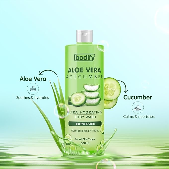 Aloe Vera &amp Cucumber Ultra Hydrating Body Wash 500 Ml | Soothe &amp Calm | Paraben Free | All Skin Types