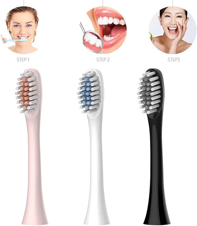 4pcs Replacement Toothbrush Heads Compatible for X-3 X-2 Sonic Electric Travel Box Tooth Brush Holder(Brown)