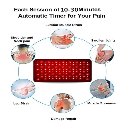 Red Light Therapy Belt for Body Pain WaistInfrared Light Therapy Device with Timer and Remotefor Back Waist Muscle Pain Relief Improve Joint Inflammation