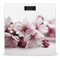 Peach Flower Branch Weight Scale Digital Electronic Scales Bathroom Scale Larg LCD Backlight Display High Precision MeasurementsTempered Glass
