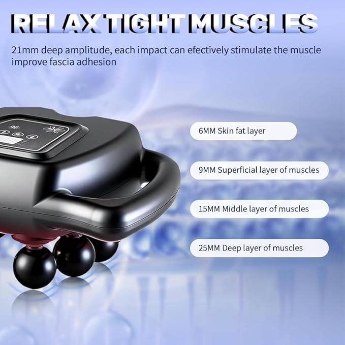 24 Head Massage Gun Set Deep Tissue Percussion Massager with 9 Modes 99 Speeds Portable Muscle Gun for Neck Shoulder Back Leg &amp Body Pain Relief Gray
