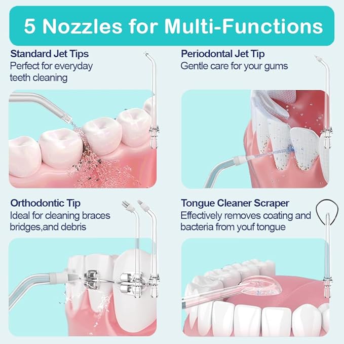 Water Flosser for Teeth Cordless Oral Irrigator Professional Rechargeable Dental Water flosser IPX7 Waterproof 8 Modes Large Water Tank 400ML(13.5oz) for Home &amp Travel Black