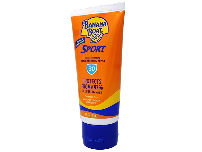 Banana Boat Sport Sunscreen Lotion SPF 30 Broad Spectrum Water Resistant 3 fl oz (Pack of 6)
