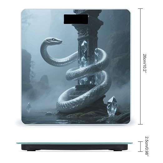Snake on Crystal Pillar Weight Scale Large Digital Bathroom Scales with Bright LED Display Non Slip Digital Scale and Step On Fashion Weighing Machine for Body