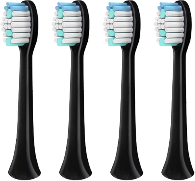 Electric Toothbrush HeadsCompatibility for S100 S200 S600 S700 S800 S900 S710 S820 S910 Alfawise Digoo DG-YS11(Black 4pcs)