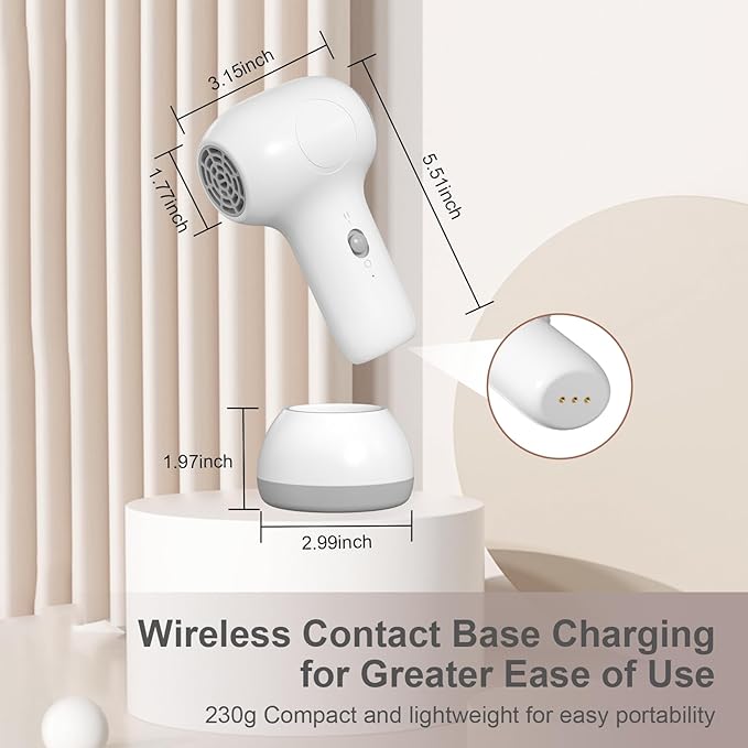 Cordless Hair Dryer for Baby Kids Model with Charging Base Gentle Airflow Mini Hair Dryer Portable Travel Design Small Dryer for Infant Delicate Skin