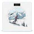 Skiing Theme Weight Scale Digital Electronic Scales Bathroom Scale Larg LCD Backlight Display High Precisio MeasurementsTempered Glass