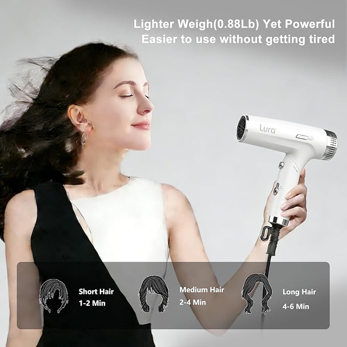 LURA Auto Dual Voltage Hair Dryer for International Travel1200W Travel HairDryers with DifffuserSmall Portable Blow Dryer for Women LightweightCompact Mini Blowdryers with Folding Hand for Kids