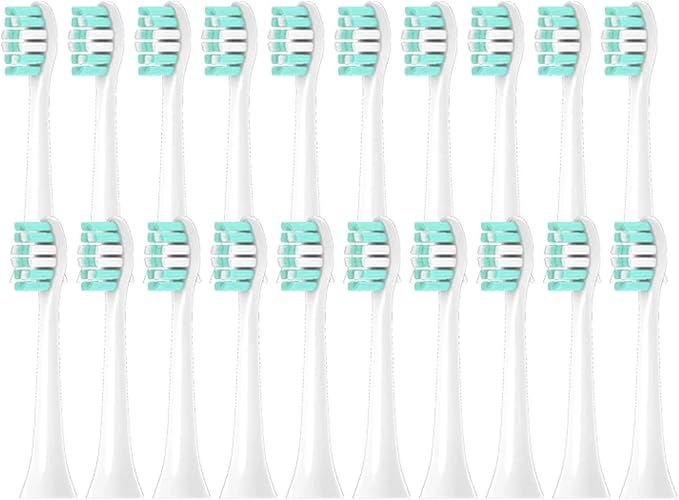 Compatible for Philips HX6100 HX6220 HX6212 HX6312 HX6411 HX6431 HX6500 HX6511 HX6512 Replacement DuPon Toothbrush Soft Bristle Brush Heads(Silver)