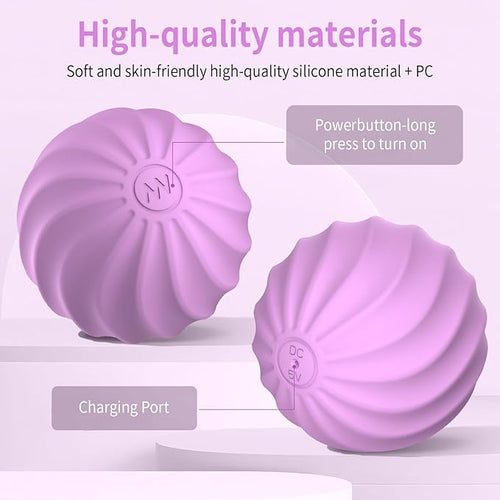 2.5 Mini Massage Ball 10 Speeds Vibrating Massage Roller Ball for Palm Hand Foot Leg Neck Back Trigger Point Muscle Therapy Ball for Myofascial Release Plantar Fasciitis Relief (Purple)