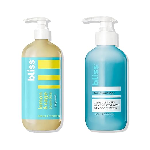 Bliss Soapy Suds &amp Fab Foaming 2-in-1 Cleanser - Hydrating &amp Cleansing Daily Use Skincare - Clean Vegan Cruelty-Free Body &amp Face Wash