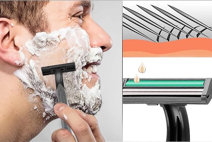 720 Pcs Disposable Twin Blade Razors with Safety Cap Stainless Steel Blades