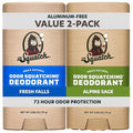 Dr. Squatch Natural Men’s Deodorant – Aluminum Free Natural Deodorant Men with Charcoal &amp Postbiotics for 72-Hour Odor Protection – Alpine Sage + Fresh Falls 2.65oz Stick (2-Pack)