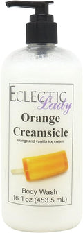 Eclectic Lady Liquid Pearl Body Wash - Orange Creamsicle Scent 3-in-1 Use For Bubble Bath Hand Soap &amp Body Wash Phthalate-Free Orange Creamsicle Fragrance Handcrafted in USA (16 oz)