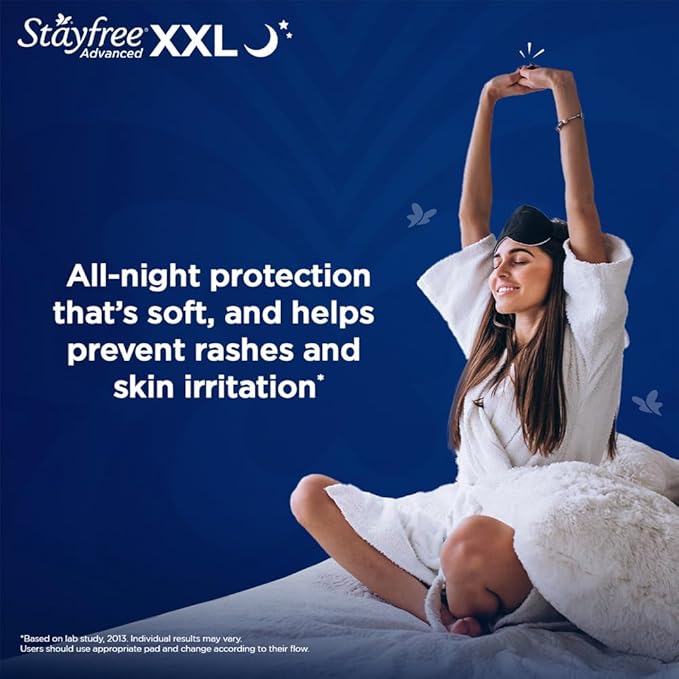Stayfree Advanced XXL | 42 Pads | All Night Ultra Comfort Sanitary Pads for Women |