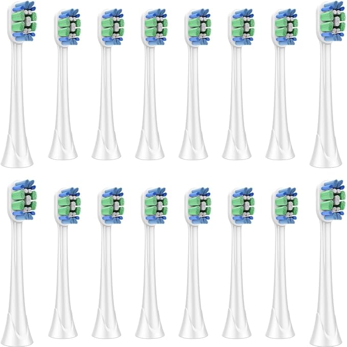 Compatible for Phili Sonic Care Toothbrush Brush Head HX3/HX6/HX9 Series HX3210/3211/6150 Replacement Heads(16pcs)