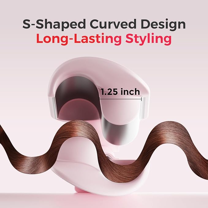 Waver Curling Iron Lena S12 Beach Waver Curling Wand Hair Tool with 2 Barrels Anti-Scald Protection Adjustable Time &amp Temps Dual Voltage Titanium Coating for Effortless Long-Lasting Waves
