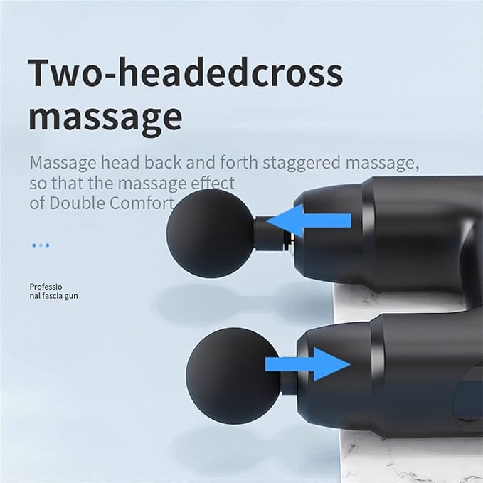 OUSIKA Handheld Electric Massager Double Head Massage Gun Electric Fascia Gun Deep Tissue Neck Body Back Muscle Massager for Fitness Relaxation Health Care Fitness and Relaxation Equipment Massager (