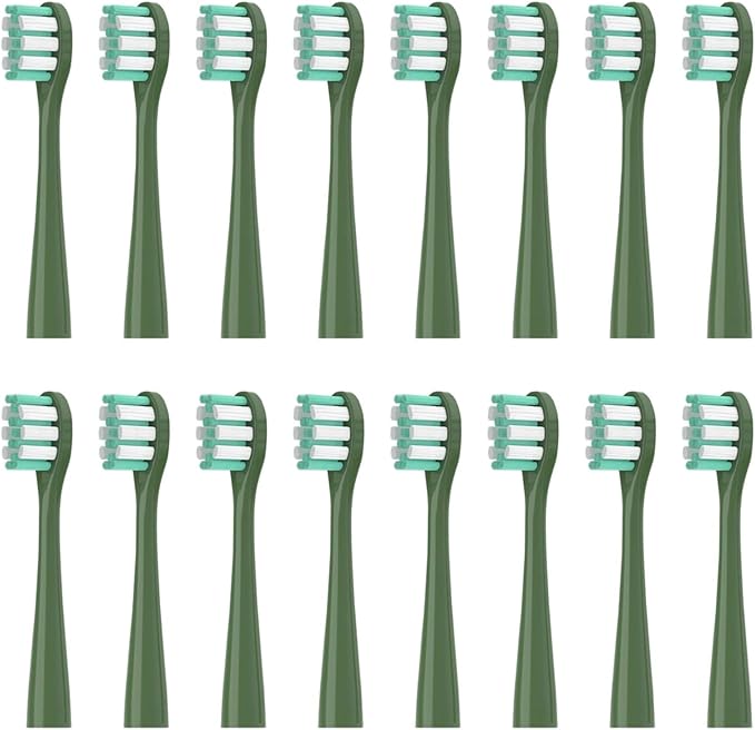 Replacement Electric Toothbrush Heads Compatible for D1/D2/D3 Soft Bristles Cleaning Brush Head(16pcs Green)