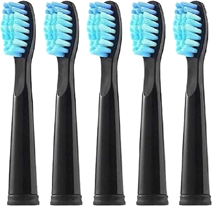 Replacement Brush Head Compatible for FW-507/508/515/551/917/959/2011/D1/D3/D7/D8 Electric Toothbrush(5 Pcs Black)
