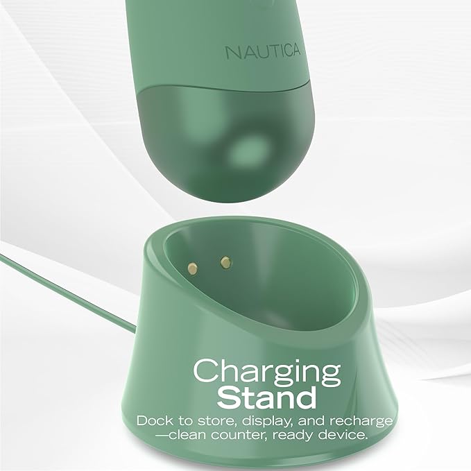 Nautica PC130 Sonic Facial Cleansing Brush Made with Ultra Hygienic Soft Silicone Waterproof and Rechargeable Face Scrub Brush for Men &amp Women - (Pond)