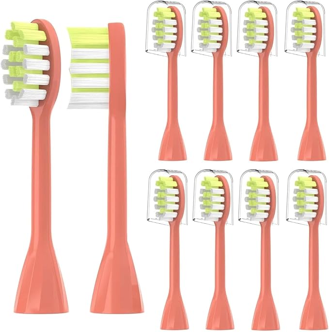 Compatible for 4Pack Replacement Toothbrush Heads Compatible with Ph One Soni Care Electric Head HY1100 HY1200 BH1022(8pcs Miami Coral)