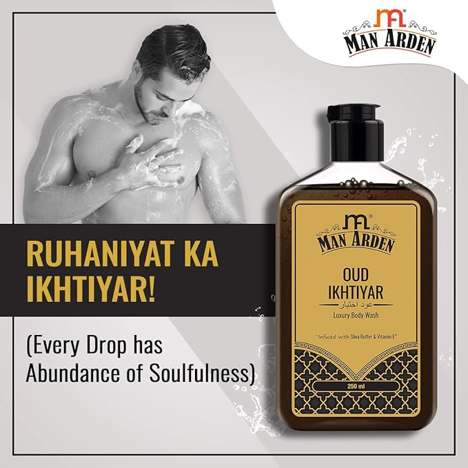 Man Arden Oud Ikhtiyar Luxury Body Wash Infused With Shea Butter &amp Vitamin E 250ml