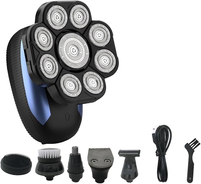 Head Shaver for Men 6 in 1 Electric Shavers for Bald Men Razor Upgraded 9D Floating Cutter Grooming Head Shaver Wet and Dry Cordless Trimmer