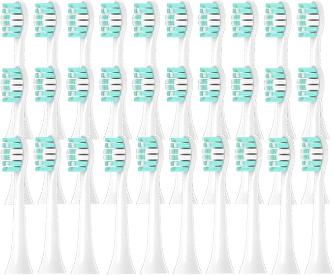 4/8/12/16PCS Compatible for HX6982 Replacement Toothbrush Heads Sonic Electric Vacuum DuPon Soft Bristle Brush(PHILIPS-30pcs)