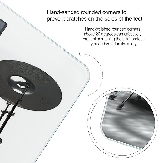 Cool Drum Set Png Bathroom Scale Large LCD Backlight Display Digital Scale Rounded Corners Body Scales Automatic Power On/Off Bathroom Scales for Home Bedrooms