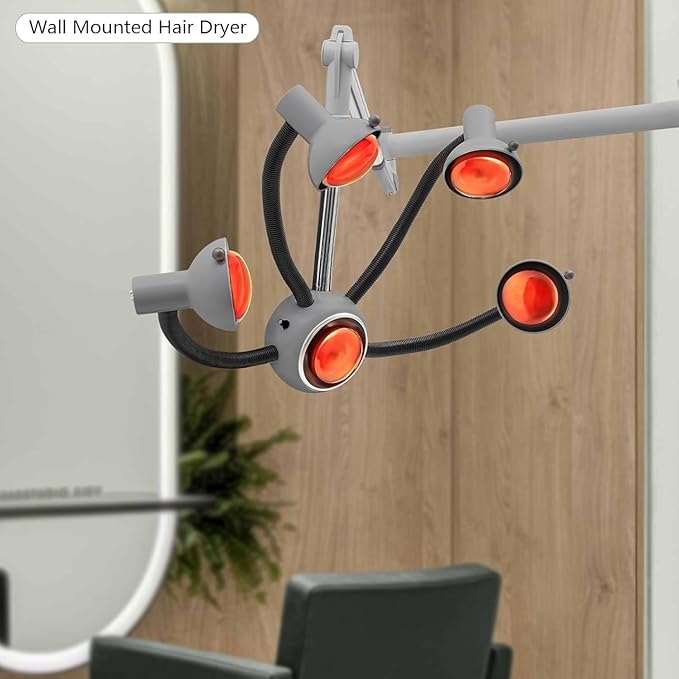 5 Heads Wall Mount Infrared Hair Dryer Multifunctional Salon Hair Color Processor Accelerator Heater Lamp Hairdresser Salon Barber Equipment for Beauty Salon SPA.
