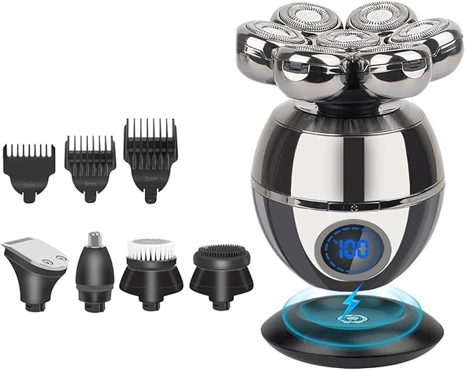 Head Shaver for Men 5 in 1 Shaver for Men Electric Shaver Bald Head Shaver Hair Clipper for Bald Man Beard Trimmer Shaving Machine Bald Head Razor 7D