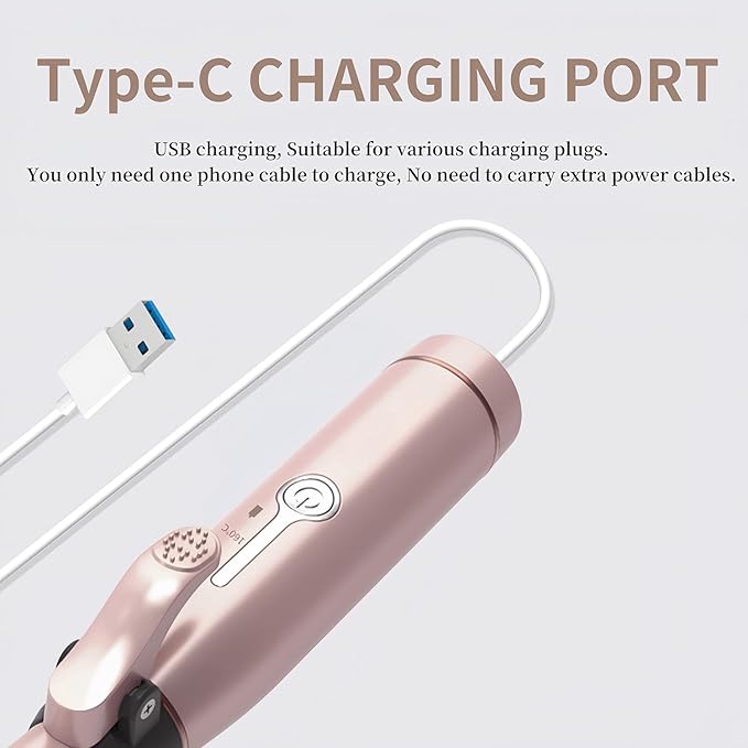 Cordless Curling Iron Mini Curling Iron Travel USB Rechargeable Ceramic Curling WandHair Straightener and Curler 2 in 1 Mini Flat Iron with 3 Temp Setting Curlers for Short Hair