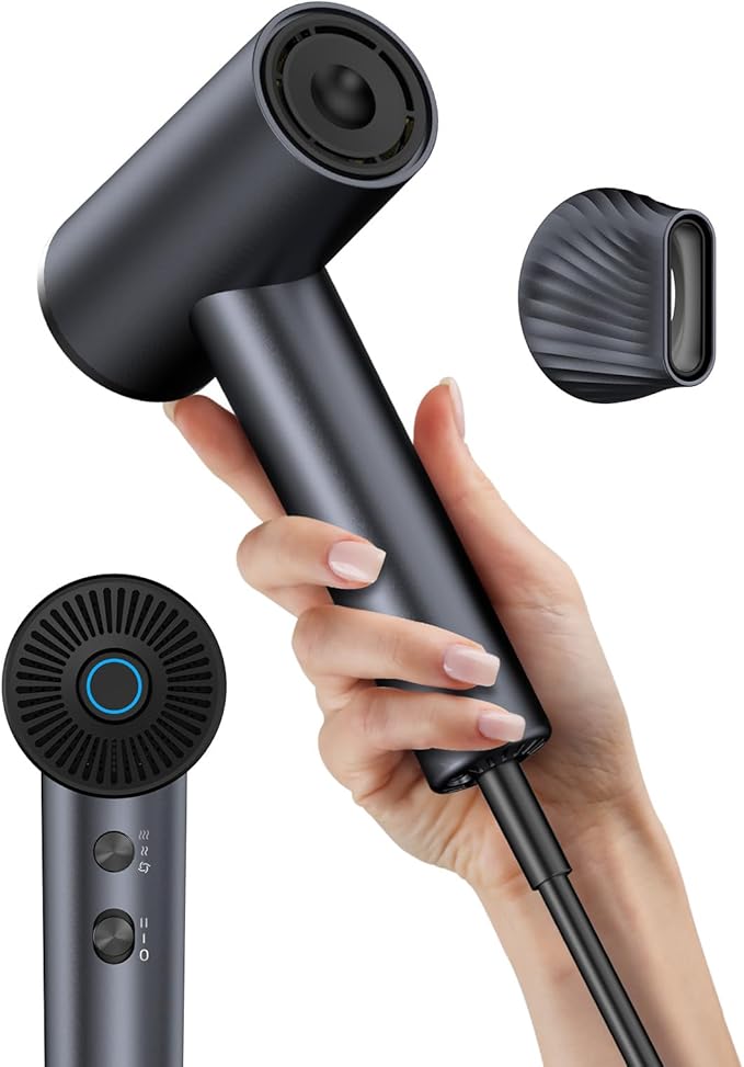 Ionic Hair Dryer High-Speed Blow Dryer - 150000 RPM Brushless Motor 500 Million Negative Ions Ultra-Light &amp Small Smart Temp Control Quiet Hairdryer for Women Ideal for Travel Home