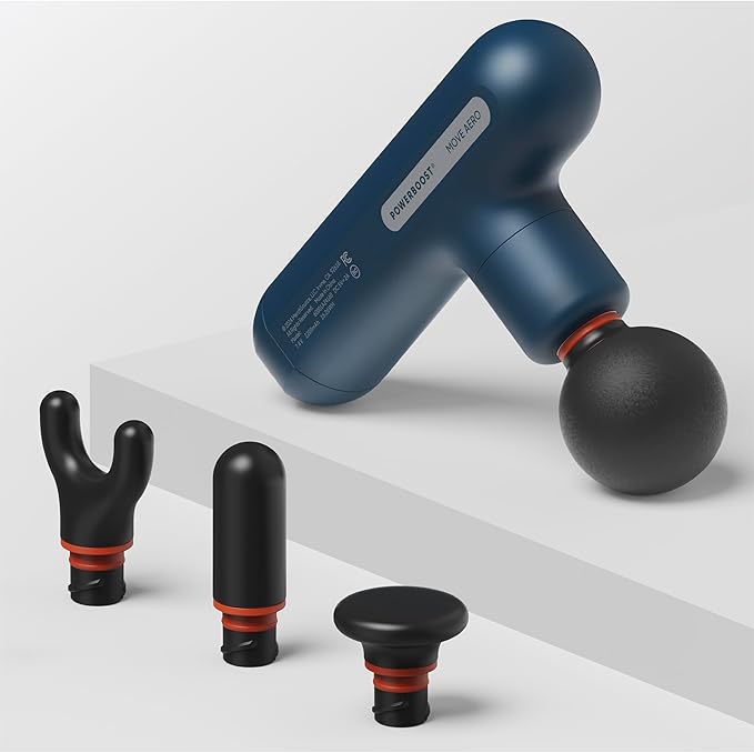 Sharper Image Powerboost Move Aero [New 2026 Version] Mini Deep Tissue Percussion Massage Gun| Muscle Recovery &amp Pain Relief Massage Tool| Full Body Back &amp Shoulder Massager| Travel Gift for M