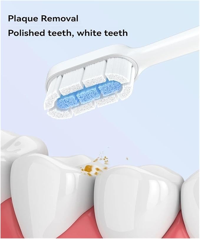 Compatible for with Electric Toothbrush Head T300/T500 Compatible DDYS01SKS/MES601/T700 Replacement MES602/604(Clean WH 6 Pcs)