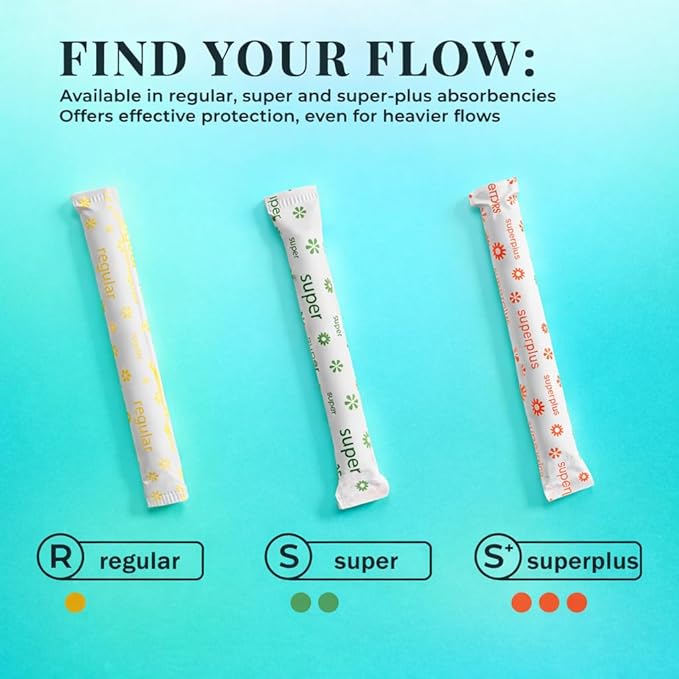 Tampon Tribe Regular Organic Tampons for Women | 96 Non-Toxic Tampons | Natural 100% Organic Cotton Hypoallergenic Metal and Chemical Free with Biodegradable Applicator | (96 Count - Regular)
