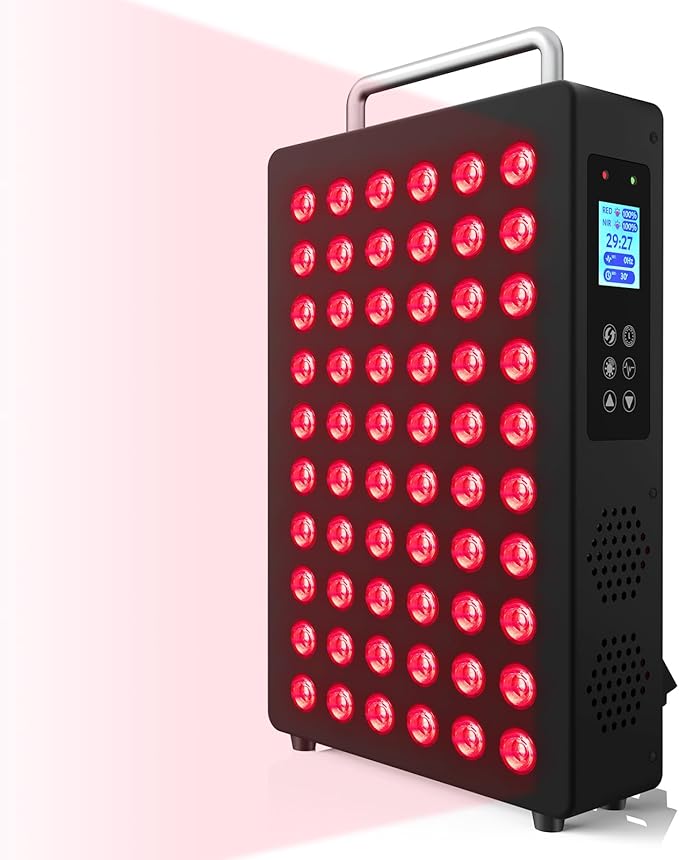 Red Light Therapy Device for Face &amp Body 300W Led Light Therapy Panel with 1.77 LCD Screen 660nm Red &amp 850nm Near Infrared Light 9 Pulse Modes for Skin Care &amp Muscle Recovery