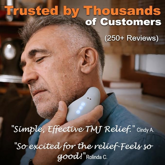 Yolo Mountain Therapeutic™ Premium TMJ Relief Massager – Heated Jaw &amp Neck Massager w/ 10 Precision Vibration Modes Waterproof Electric Masseter Therapy Device for Jaw Pain Tension &amp Bruxism