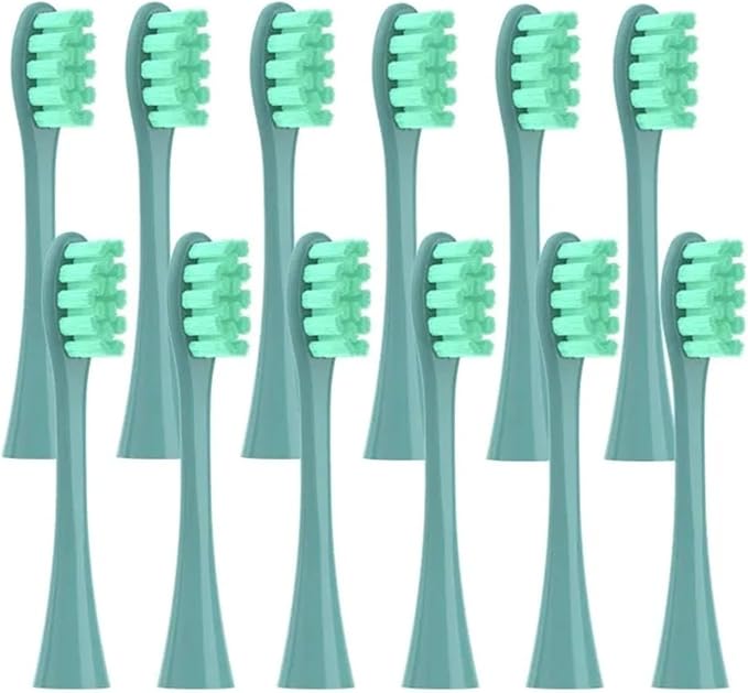 12PCS Replacement Brush HeadsCompatible for Oclean X PRO/ Z1/ F1/ One/Air 2 /SE(12pcs Green)
