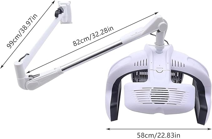 Hair Color Processor Wall-Mount/Standing I-nfrared Hair Steamer Hair Drying Machinewith Adjustable Timer/Temperature 1250W(Hanging)