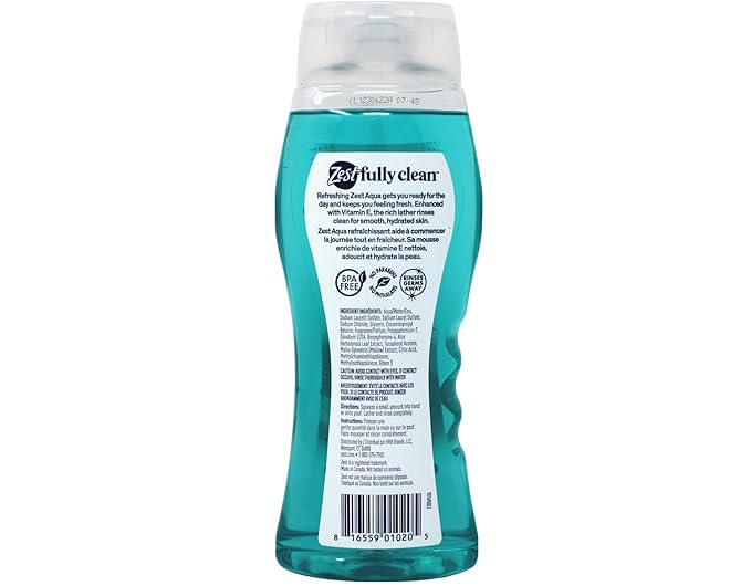 Zest Ocean Breeze with Sea Minerals Refreshing Body Wash 18 fl oz Aqua with Vitamin E Hydrating Body Wash 18 fl oz (1 of each)