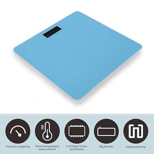 Men's Smart Scale for Body Weight Digital Bathroom Weighing Scale Automatic Switch Energy Saving Scale Light Blue